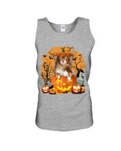 Load image into Gallery viewer, Chihuahua Book Pumpkin Halloween Gift For Dog Lovers Unisex Tank Top
