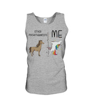 Load image into Gallery viewer, Funny Difference Between Me And Other Psychotherapists Unicorn And Horse Unisex Tank Top

