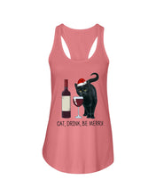 Load image into Gallery viewer, Cat Drink And Be Merry Meaningful Gift For Women Ladies Flowy Tank
