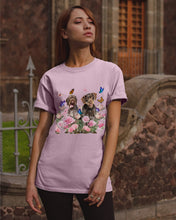 Load image into Gallery viewer, German Wirehaired Pointer With Peonies Gift For Dog Lovers Guys Tee
