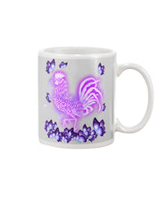 Load image into Gallery viewer, Chicken Purple Butterflies Gift For Chicken Lovers Mug
