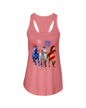 Load image into Gallery viewer, Lovely Phone Case Horse Freedom Firework Gift For Horse Lovers Ladies Flowy Tank
