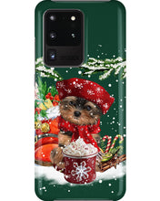 Load image into Gallery viewer, Yorkshire Terrier Loves Drinking Hot Latte Gift For Dog Lovers Phone case
