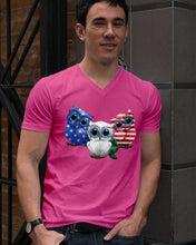 Load image into Gallery viewer, Lovely Phone Case Three Owl With US Flag Gift For Owl Lovers Guys V-Neck
