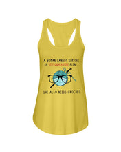 Load image into Gallery viewer, A Woman Can't Survive On Self-quarantine Alone ALso Needs Her Crochet Ladies Flowy Tank
