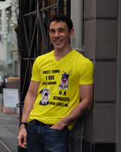 Load image into Gallery viewer, I See Every Morning Is A Schnauzer Who Loves Me Guys V-Neck
