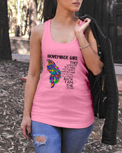 Load image into Gallery viewer, Birthday Gift For November Girl They Whispered To Her You Cannot Withstand The Storm Ladies Flowy Tank
