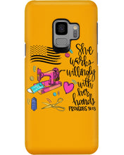 Load image into Gallery viewer, She Works Willingly With Her Hands Gift For Sew Lovers Phone case
