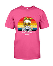 Load image into Gallery viewer, I Do What I Want Skull Sunflower Special Custom Design Guys Tee
