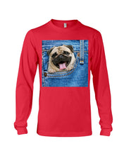 Load image into Gallery viewer, baby Pug In Denim Pocket Gift For Dog Lovers Unisex Long Sleeve
