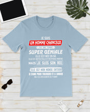 Load image into Gallery viewer, Je Suis Un Homme Chanceux J'ai Line Femme Custom Design Je Suis Son Roi Guys Tee
