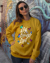 Load image into Gallery viewer, Butterfly Live Laugh Love Gift For Lover Sweatshirt
