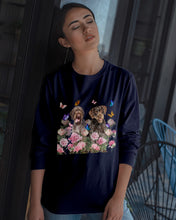 Load image into Gallery viewer, German Wirehaired Pointer With Peonies Gift For Dog Lovers Unisex Long Sleeve
