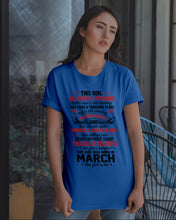 Load image into Gallery viewer, This Girl Has Fought A Thousand This Girl Was Born In March Guys Tee
