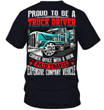 Load image into Gallery viewer, Proud To Be A Truck Driver Corner Office With A View Guys V-Neck
