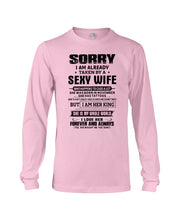 Load image into Gallery viewer, Gift For Husband Taken By A November Sexy Wife Who Happens To Cuss A Lot Unisex Long Sleeve
