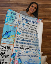Load image into Gallery viewer, When I Asked God For An Angel Blue Butterflies Grandpa Gift For Granddaughter Sherpa Blanket

