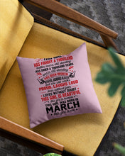 Load image into Gallery viewer, This Girl Has Fought A Thousand This Girl Was Born In March Pillow Cover
