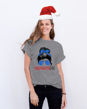 Load image into Gallery viewer, Firefighter Make You Life Safe Lady With Blue Ribbonhead Gift For Women Guys Tee
