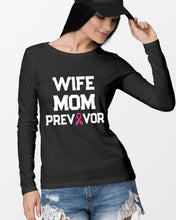 Load image into Gallery viewer, Wife Mom Breast Cancer Awareness Meaningful Gift Unisex Long Sleeve
