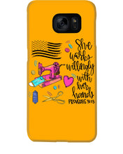 Load image into Gallery viewer, She Works Willingly With Her Hands Gift For Sew Lovers Phone case
