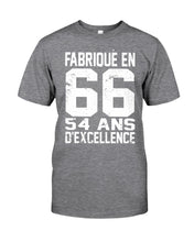 Load image into Gallery viewer, Fabrique En 66 54 Ans D'Excellence Custom Design Gift For Friends Guys Tee
