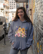 Load image into Gallery viewer, Peonies Garden Butterflies Pomeranian Gift For Dog Lovers Hoodie

