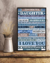 Load image into Gallery viewer, Meaningful Message For Daughter Remember To Be Awesome I Love You Vertical Poster
