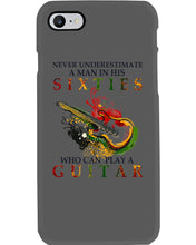 Load image into Gallery viewer, Never Underestimate A 60 Year Old Man Can Play A Guitar Phone case
