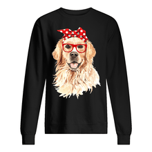 Load image into Gallery viewer, Golden Retriever With Red Polka Dot Ribbon Gift For Dog Lovers Sweatshirt
