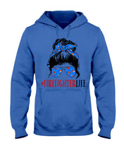 Load image into Gallery viewer, Firefighter Make You Life Safe Lady With Blue Ribbonhead Gift For Women Hoodie
