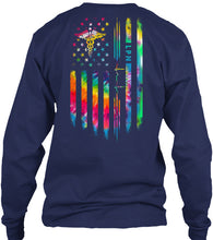 Load image into Gallery viewer, Veterinary Symbol LPN America Flag Unique Custom Design Unisex Long Sleeve
