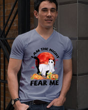 Load image into Gallery viewer, I Am The Night Fear Me Ghost Cat Gift For Cat Lovers Guys V-Neck
