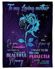 Load image into Gallery viewer, You're The Most Beautiful Mommy With Rose Great Gift For Mother Fleece Blanket
