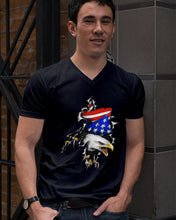 Load image into Gallery viewer, Eagle Giant Scratch USA Flag Gift For Women Guys V-Neck
