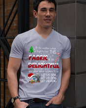 Load image into Gallery viewer, Weather Outside Frightful Sewing Let Us Sew Guys V-Neck
