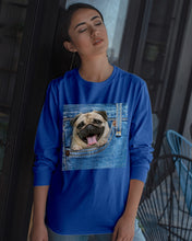 Load image into Gallery viewer, baby Pug In Denim Pocket Gift For Dog Lovers Unisex Long Sleeve
