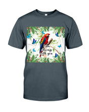 Load image into Gallery viewer, Scarlet Macaw With Butterflies I Am Always With You Gift For Lover Guys Tee

