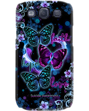 Load image into Gallery viewer, Purple Phone Case With Butterfly Faith Hope Love Suicide Awareness Gift Phone case
