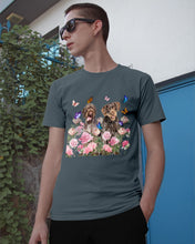 Load image into Gallery viewer, German Wirehaired Pointer With Peonies Gift For Dog Lovers Guys Tee
