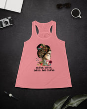 Load image into Gallery viewer, Nerdy Dirty Inked And Curvy Funny Gift For Friends Ladies Flowy Tank

