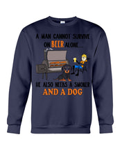 Load image into Gallery viewer, A Man Loves Beer And Dachshund Gift For Dog Lovers Sweatshirt
