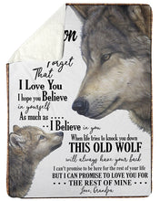 Load image into Gallery viewer, Grandpa Gift For Grandson Never Forget That I Love You Sherpa Blanket
