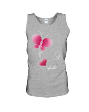 Load image into Gallery viewer, Butterfly Faith Breast Cancer Awareness Meaningful Gift Unisex Tank Top
