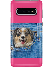 Load image into Gallery viewer, Australian Shepherd In Denim Pocket Gift For Dog Lovers Phone case

