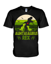 Load image into Gallery viewer, Auntasaurus Rex Custom Design Gift For Kids Guys V-Neck
