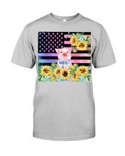 Load image into Gallery viewer, Pig America Flag Sunflower Special Custom Design Guys Tee
