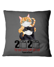 Load image into Gallery viewer, 2020 The Year When Shit Got Real Trending For Cat Lovers Pillow Cover
