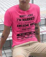 Load image into Gallery viewer, I'm The Lucky One Because I Get To Be Her Husband Gift For Husband Guys Tee

