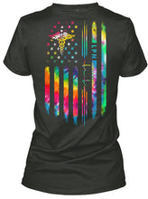 Load image into Gallery viewer, Veterinary Symbol LPN America Flag Unique Custom Design Ladies V-Neck
